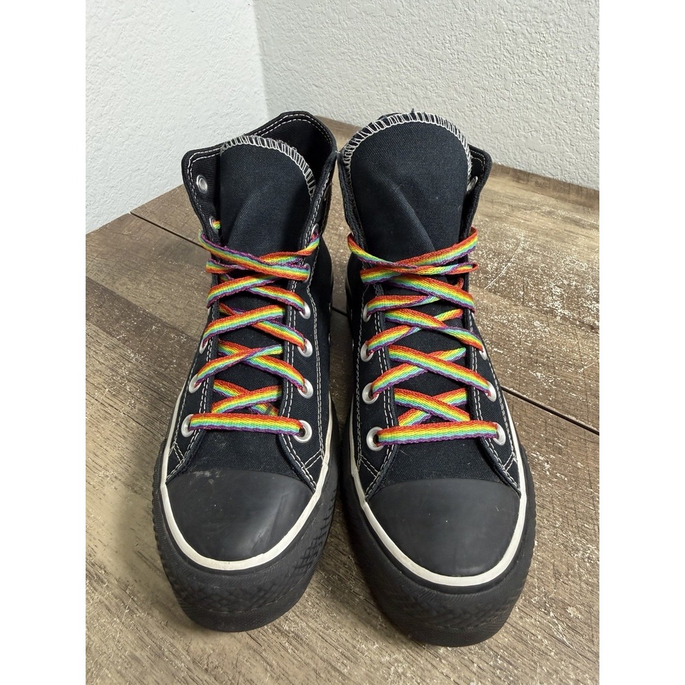 Converse By You Chuck Taylor Lift Platform High Rainbow Women's 8.5 Pride - Picture 3 of 8